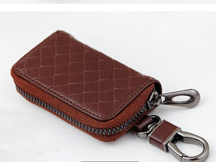 Car key case leather key case men&#39;s woven