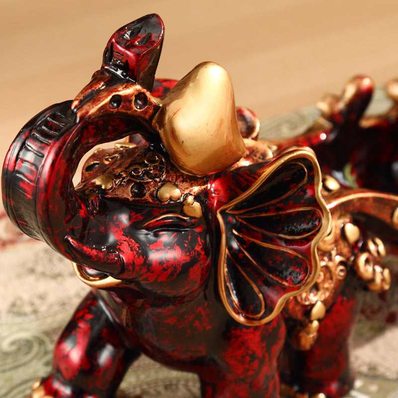 Gorgeously detailed elephant pulling cart wine bottle holder (resin)