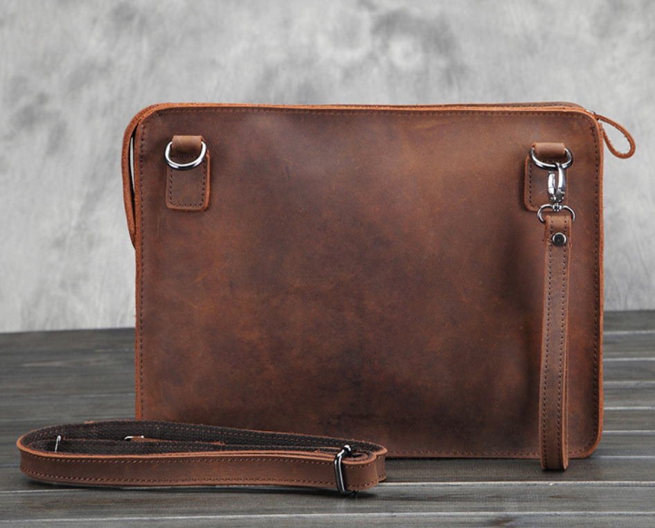 Men&#39;s business leather shoulder bag