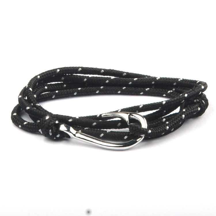 Viking Miansai Style Navy Style Fish Hook Anchor Bracelet