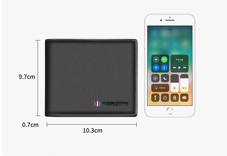 American bison men&#39;s short men&#39;s leather wallet