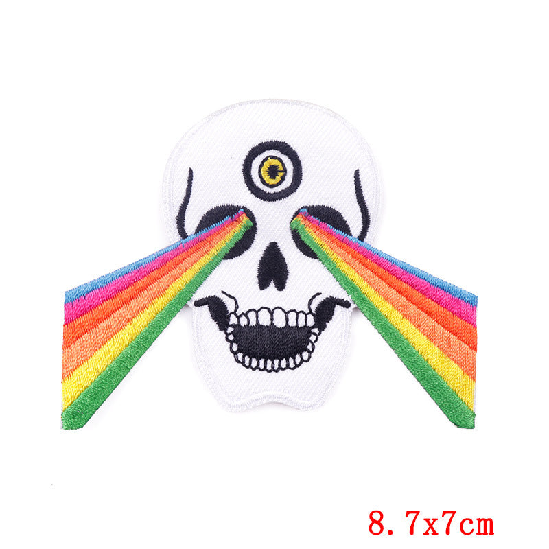 Creative Punk Skull Embroidery Cloth Sticker