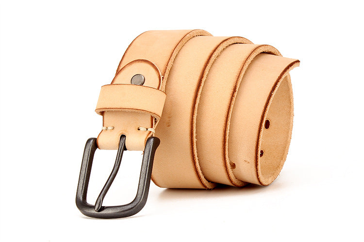 Men&#39;s leather pin buckle belt