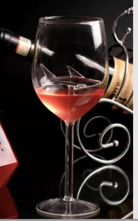 Red Wine Glasses with Shark Inside Goblet Glass Lead-Free Clear Glass for Home Bar Party HFing