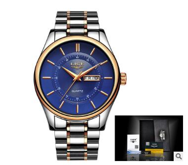 Fashion trend business waterproof steel belt watch men&#39;s multi-function luminous