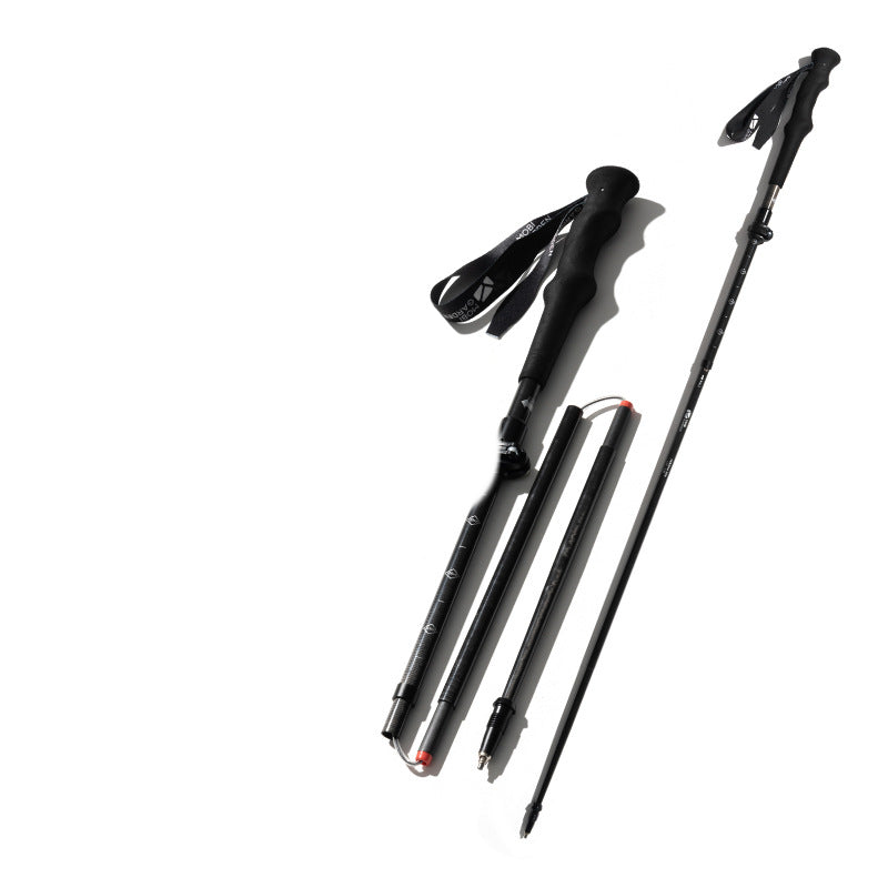 Carbon Fiber Straight Grip Travel Mountain Climbing Stick