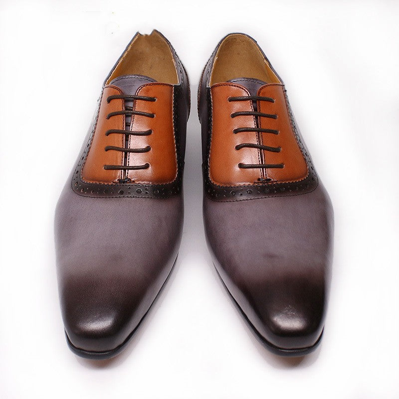 Men&#39;s Color Blocking Formal Leather Shoes