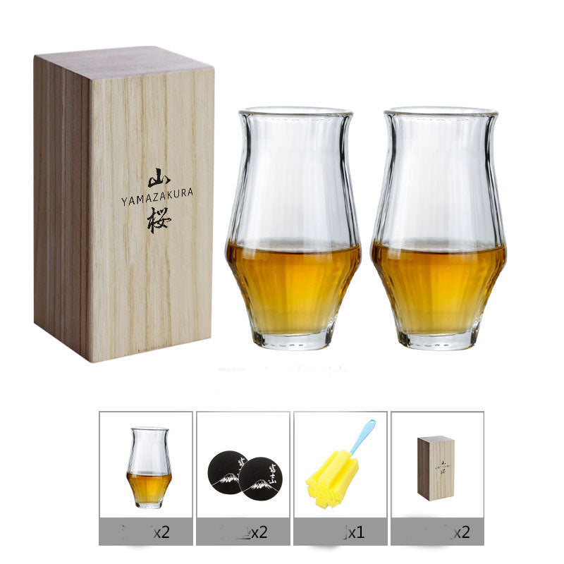 Household Simple Vertical Pattern Retro Whiskey Glass