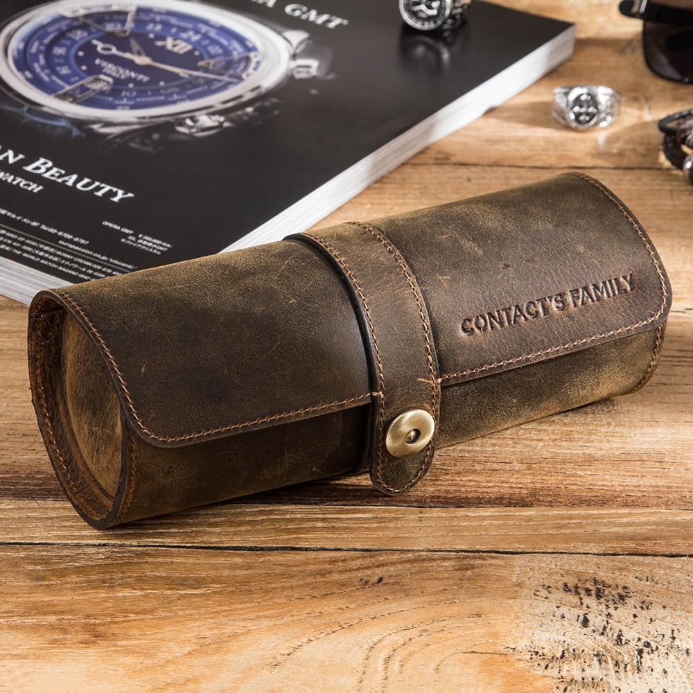 Retro leather watch boxes