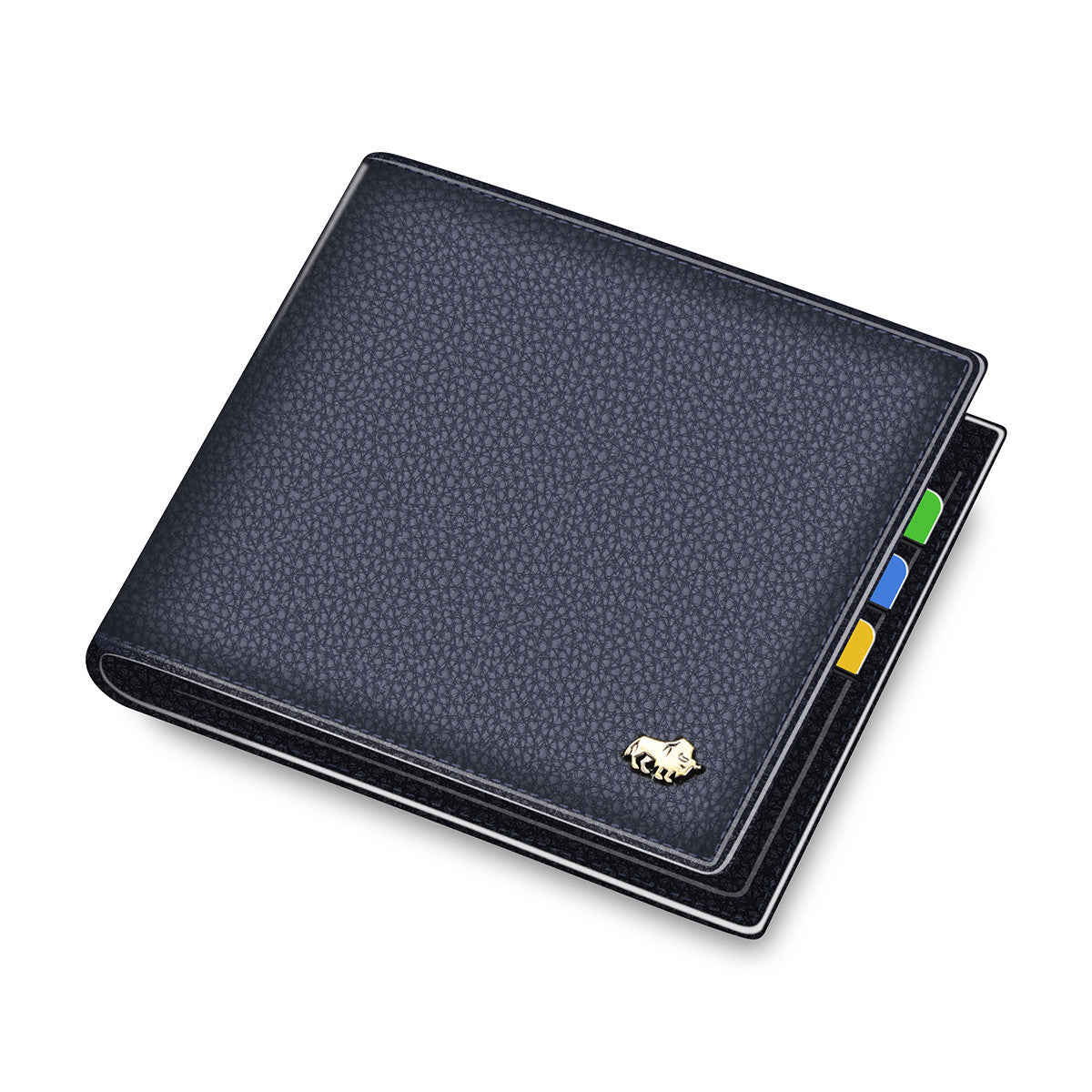 American bison men&#39;s short men&#39;s leather wallet