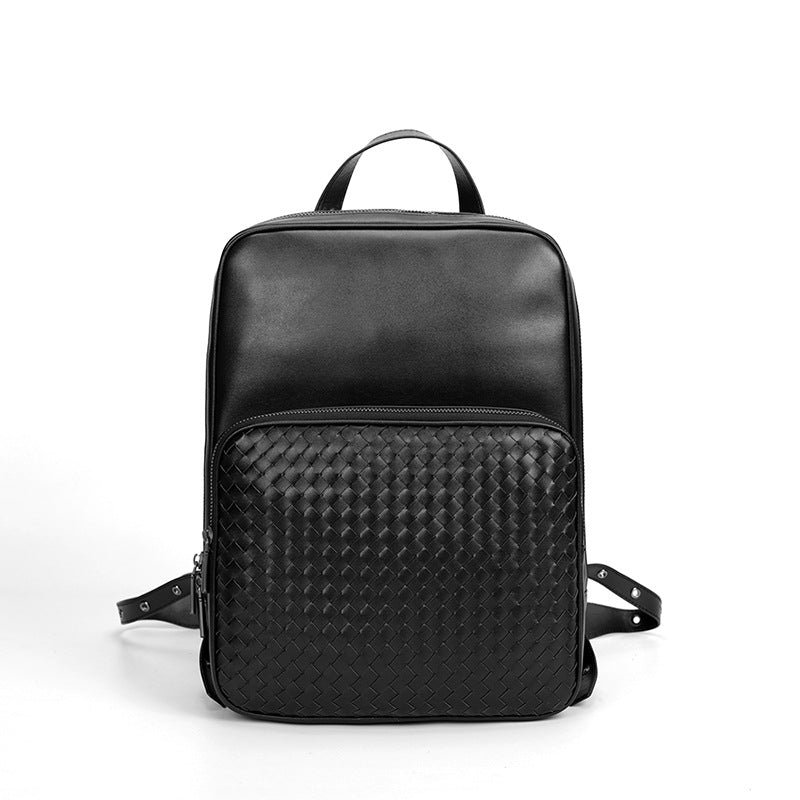 Men&#39;s Business Casual Backpack Woven Men&#39;s Bag Simple Travel