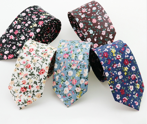 Floral Tie Cotton Printing Men&#39;s Wedding Tie