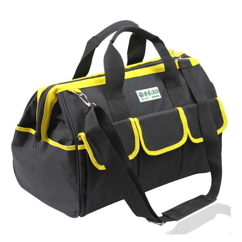 Multifunctional double-layer thick canvas tool bag