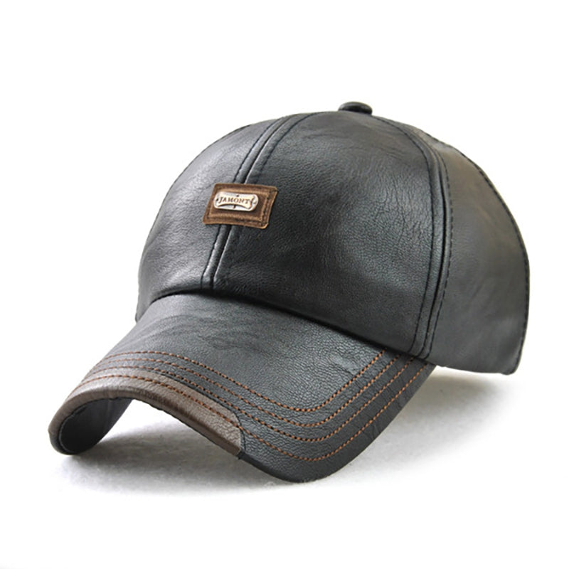 Men&#39;s leather baseball cap