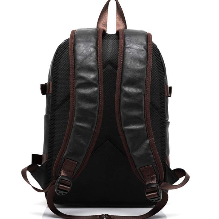 New Men&#39;s Backpack Fashion Style Leather Middle School Bag Men&#39;s Bag