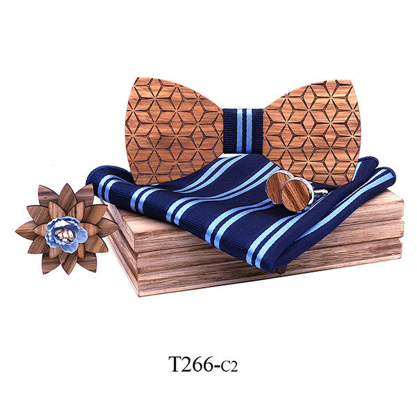 British business suit handmade wooden bow tie