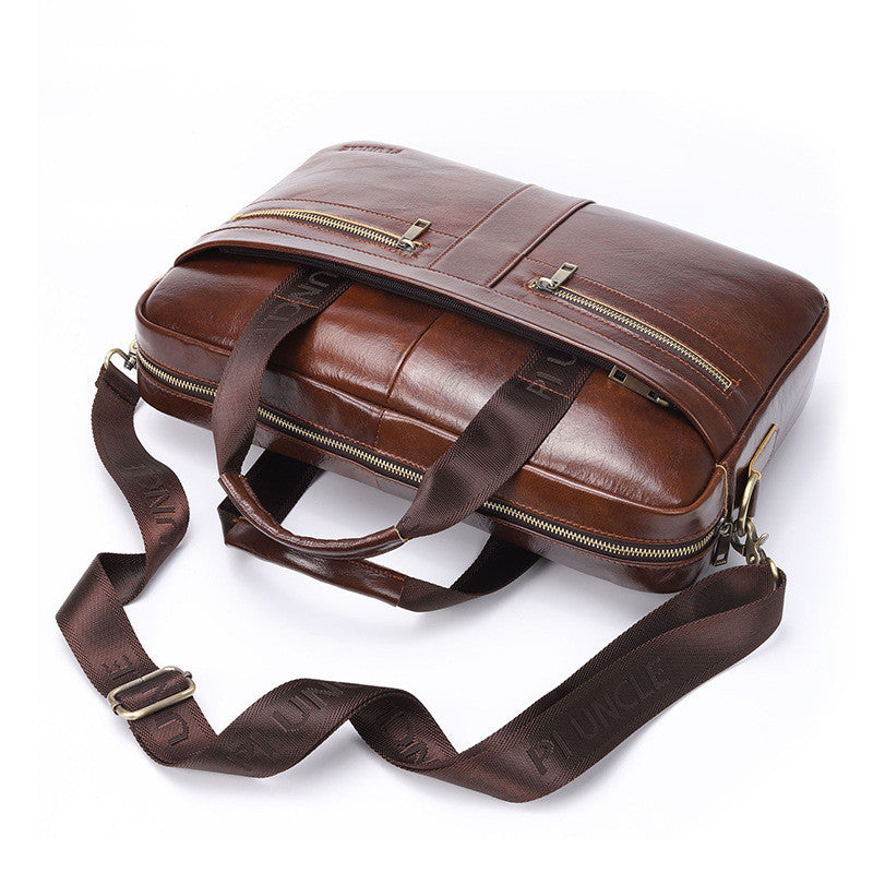 New leather men&#39;s briefcase