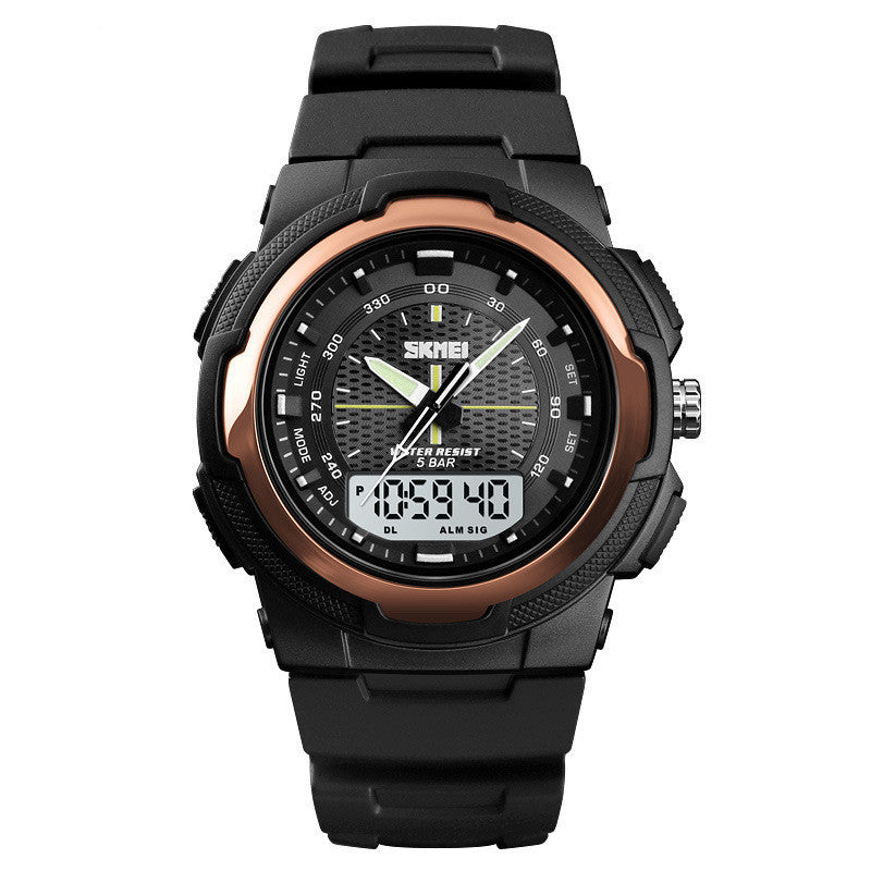 Men&#39;s Electronic Double Display Rubber Watch