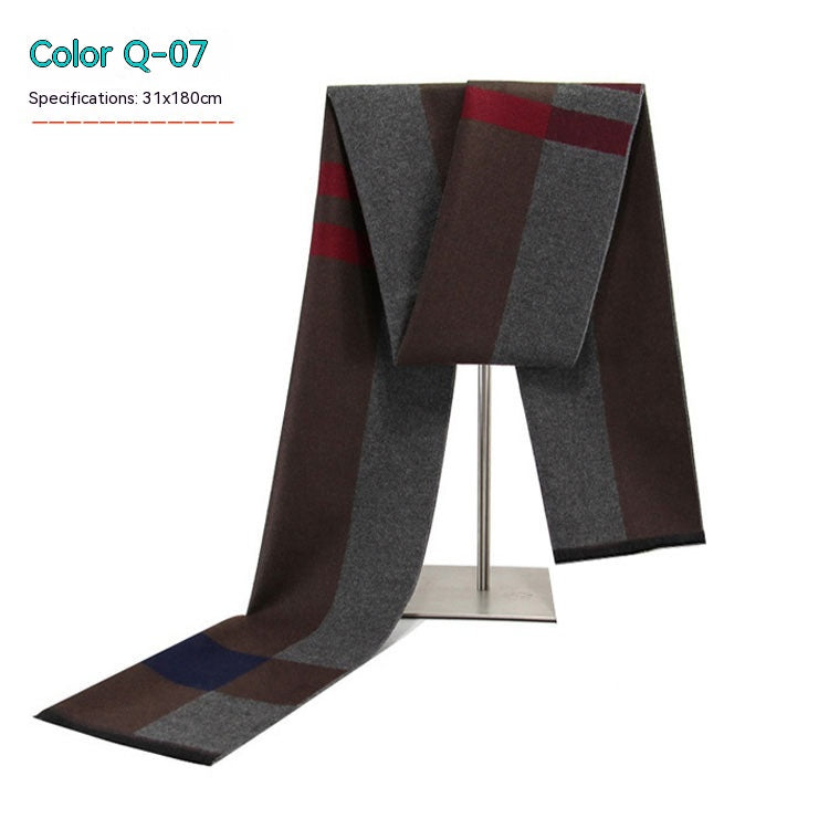 Men&#39;s Striped Winter Warm Artificial Cashmere Scarf