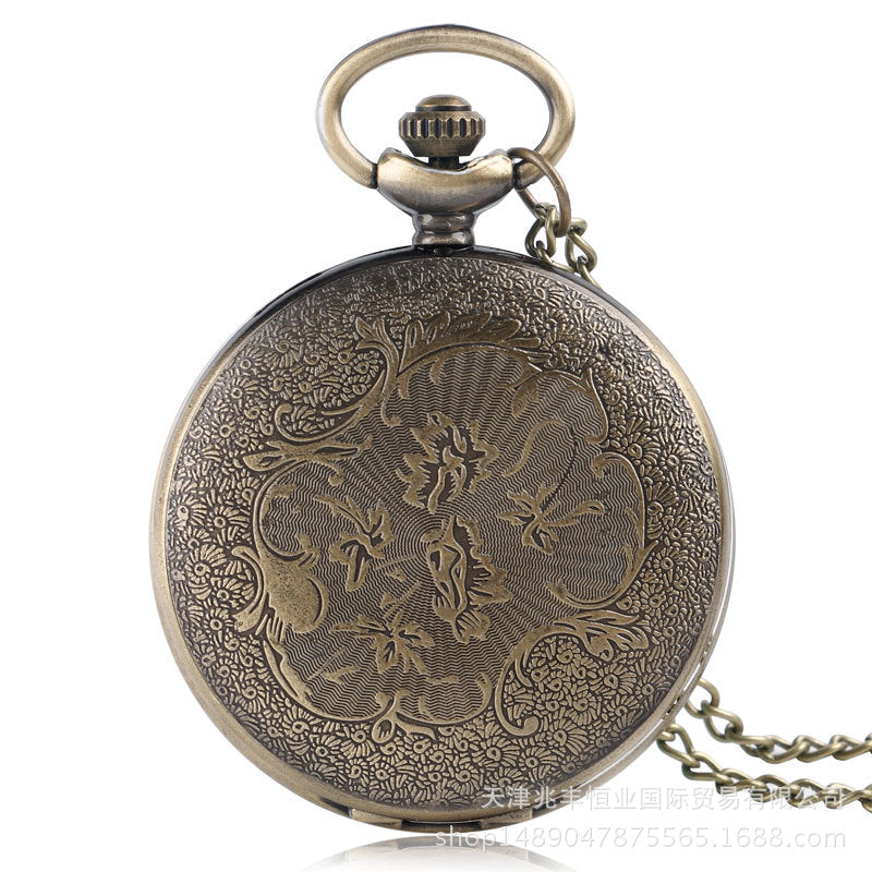 Quartz watch is a creative gift of three evil dragon pocket watch