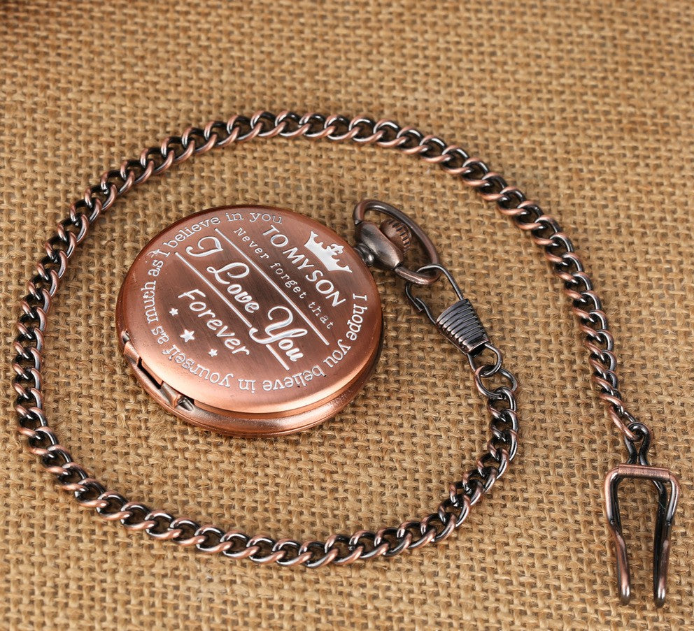 &quot;I LOVE YOU FOREVER&quot; Pocket Chain Watch