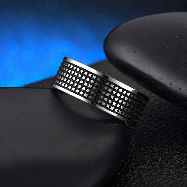 Men&#39;s Titanium Steel Vintage Ring