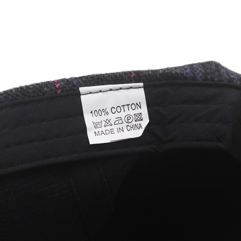 Cotton Men&#39;s And Women&#39;s Fashion Color Check Baseball Cap