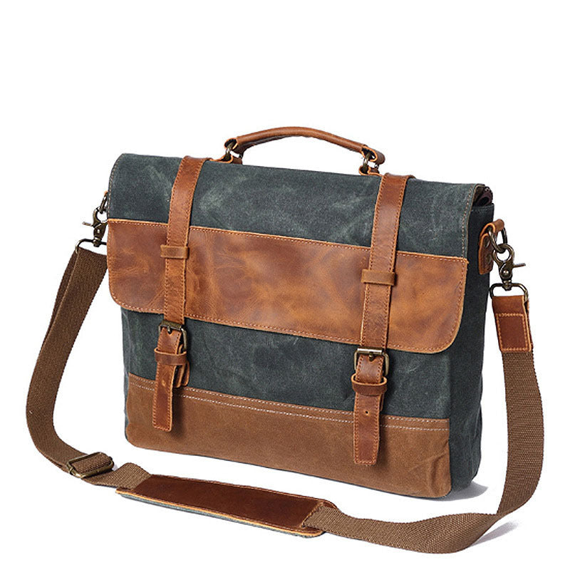 Fashion Men&#39;s Canvas Shoulder Messenger Bag Briefcase