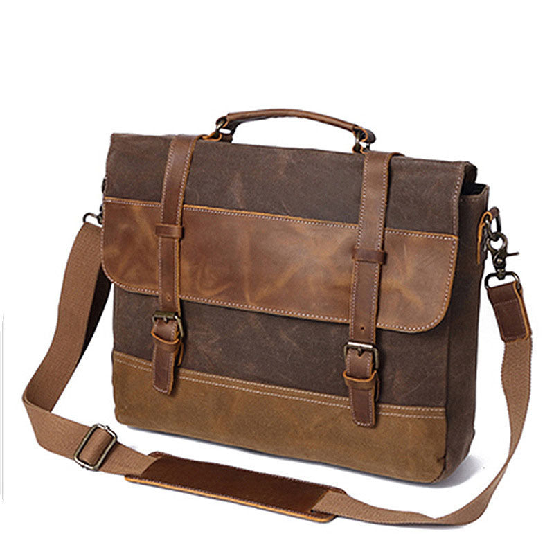 Fashion Men&#39;s Canvas Shoulder Messenger Bag Briefcase