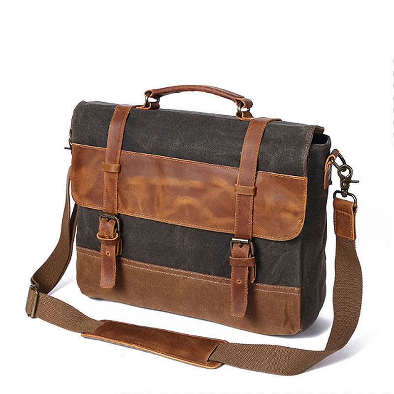 Fashion Men&#39;s Canvas Shoulder Messenger Bag Briefcase