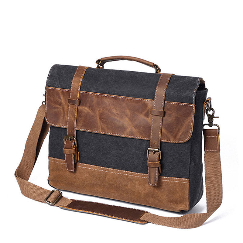 Fashion Men&#39;s Canvas Shoulder Messenger Bag Briefcase