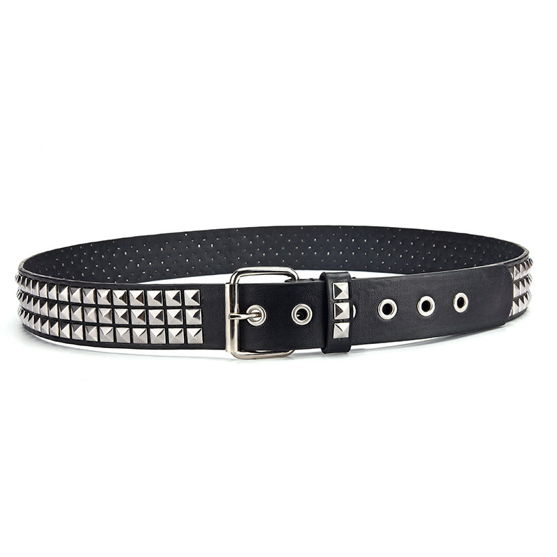 Men&#39;s Punk Belt Pyramid Rivet Belt Catch Beads