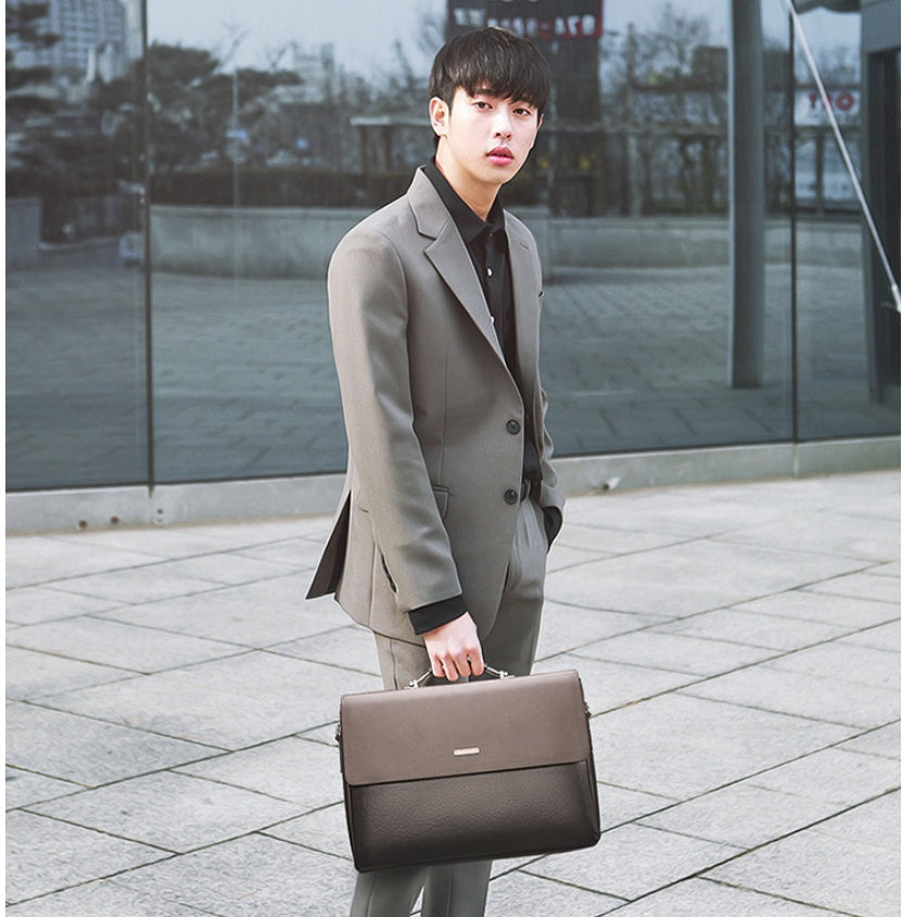 Men&#39;s Bag Horizontal Handbag Large Capacity Business Briefcase