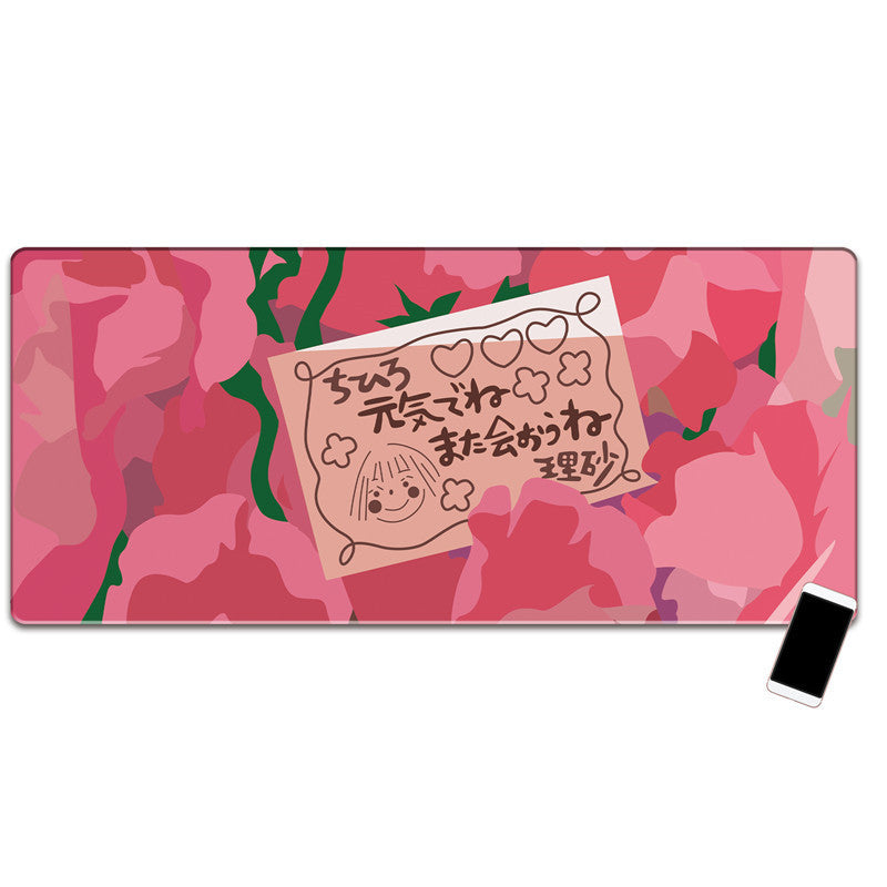 Oversized Pink Girl Heart Gaming Office Mouse Pad