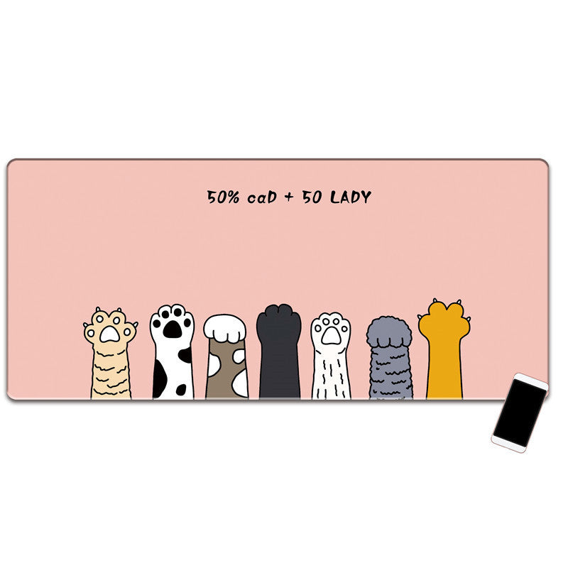 Oversized Pink Girl Heart Gaming Office Mouse Pad