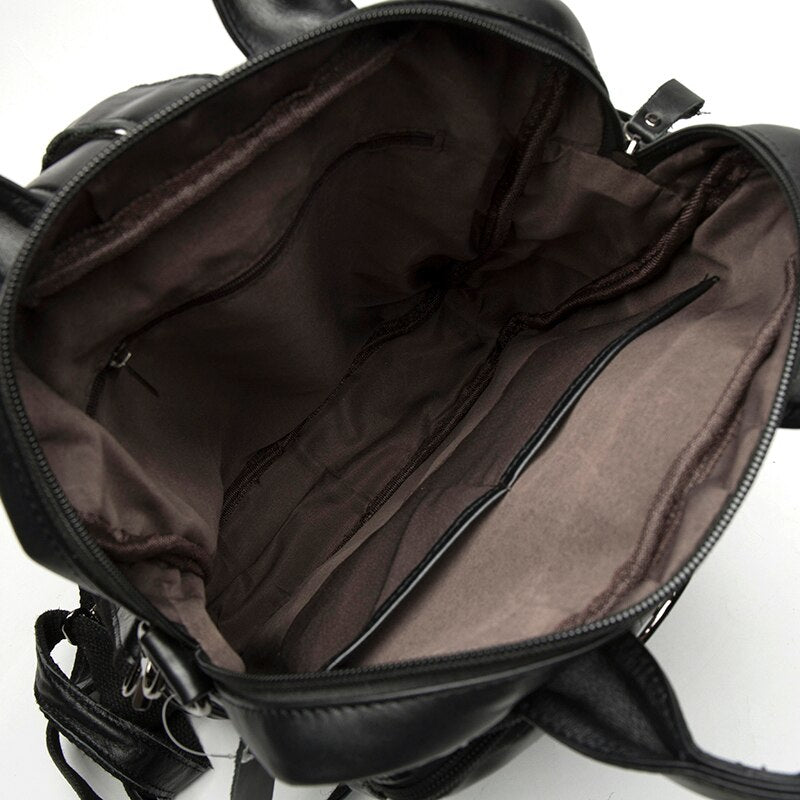 Genuine leather men&#39;s backpack