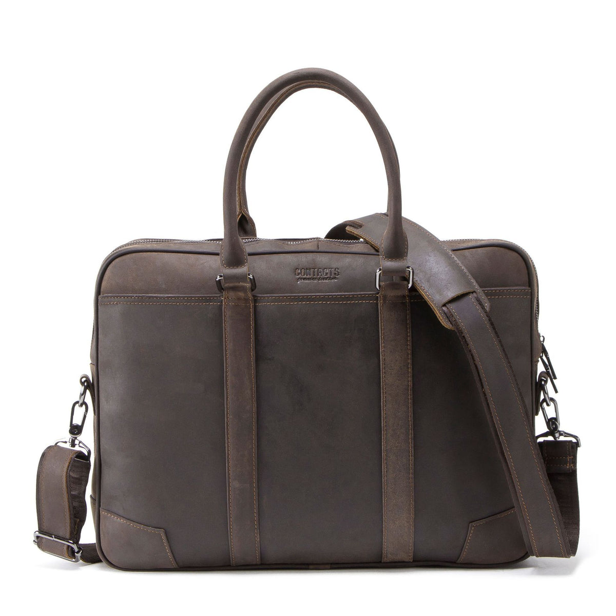 Leather Men&#39;s Business Briefcase Multifunctional
