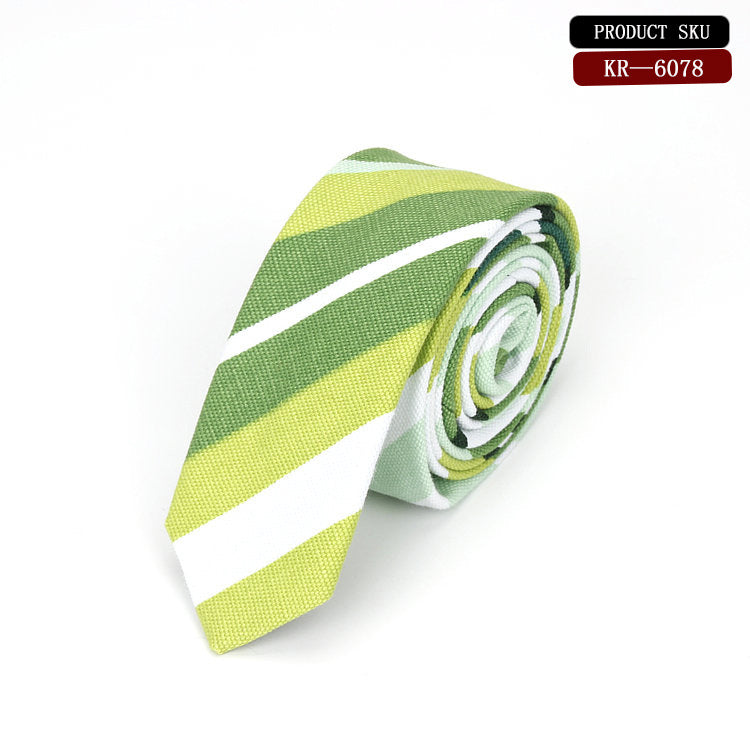 Korean Version Cotton And Linen Pattern Groom&#39;s Wedding Tie