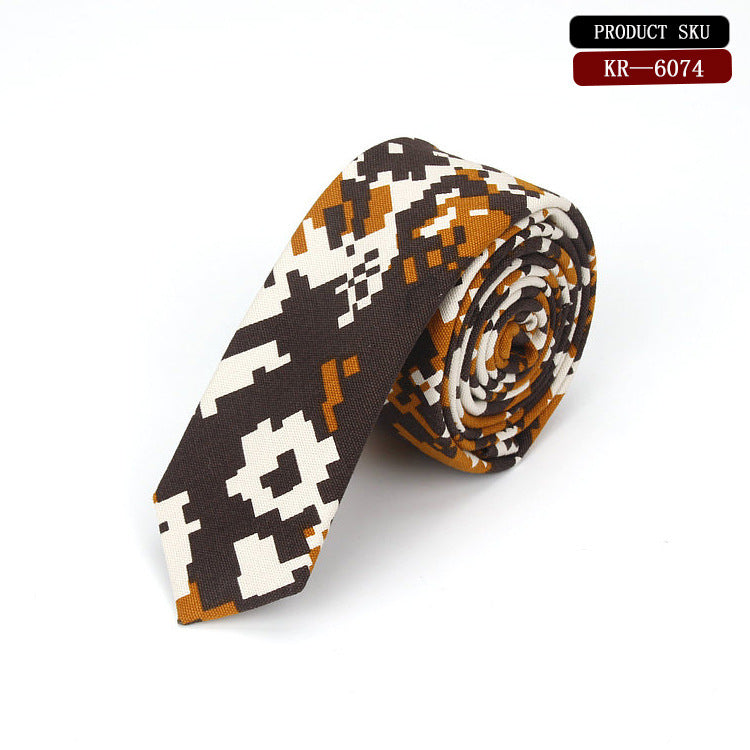 Korean Version Cotton And Linen Pattern Groom&#39;s Wedding Tie