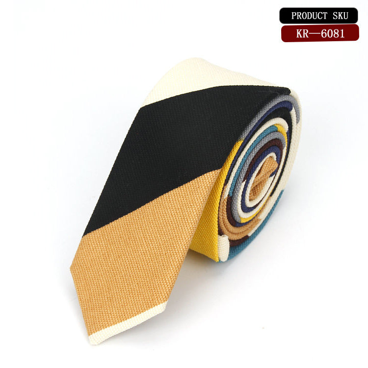 Korean Version Cotton And Linen Pattern Groom&#39;s Wedding Tie