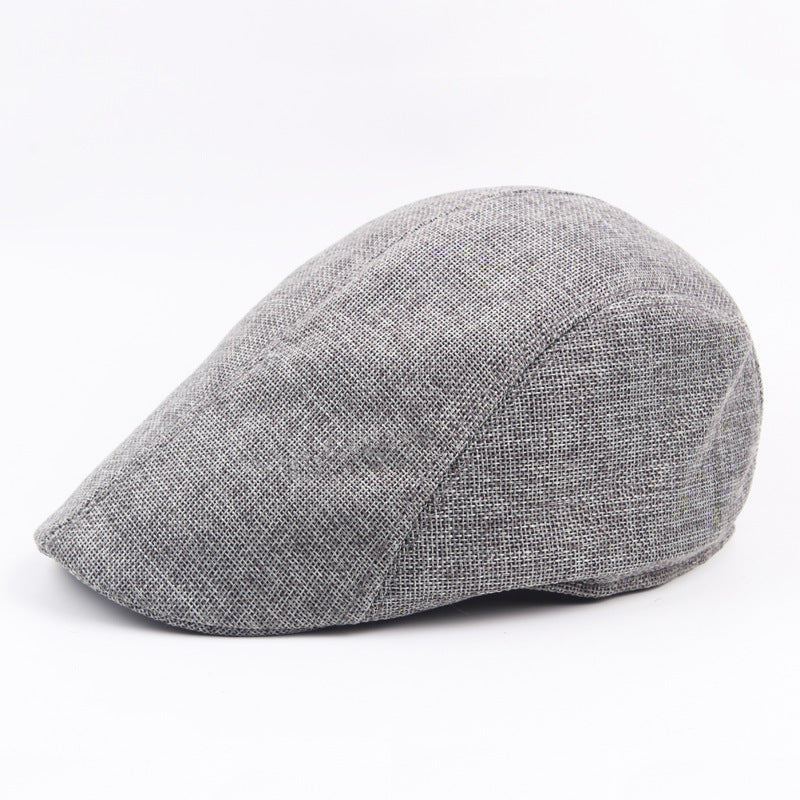 Cotton Linen Beret Spring And Autumn Men&#39;s Breathable Cap Forward Cap