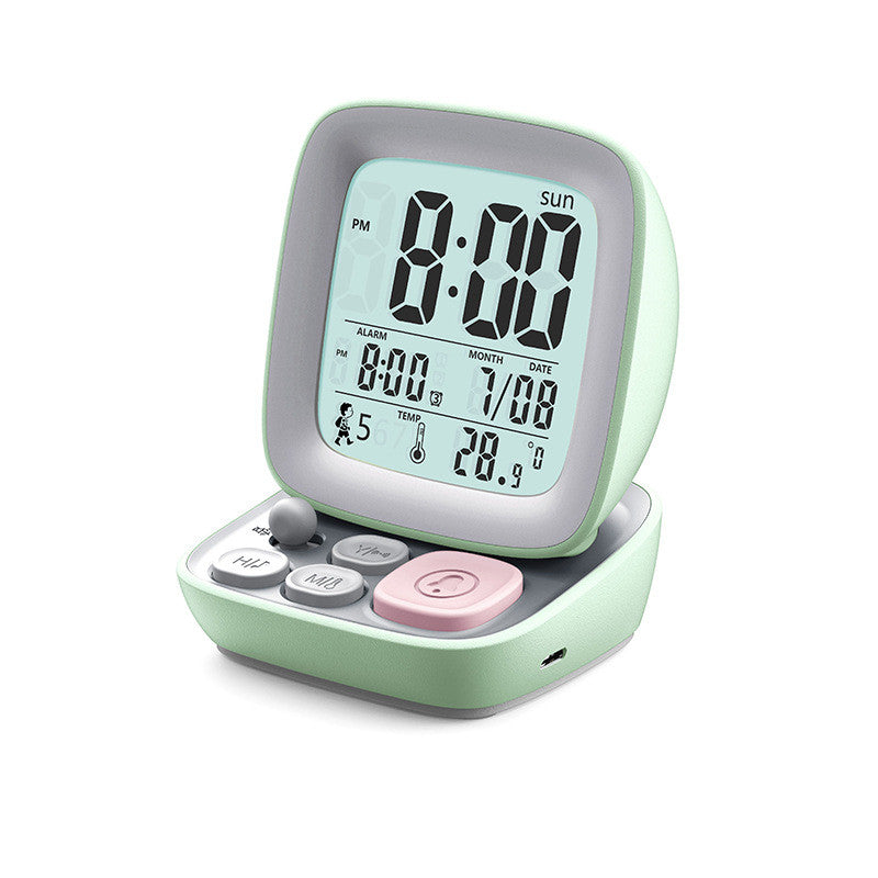 Led Cartoon Alarm Clock Children&#39;s Mute Multi-functional
