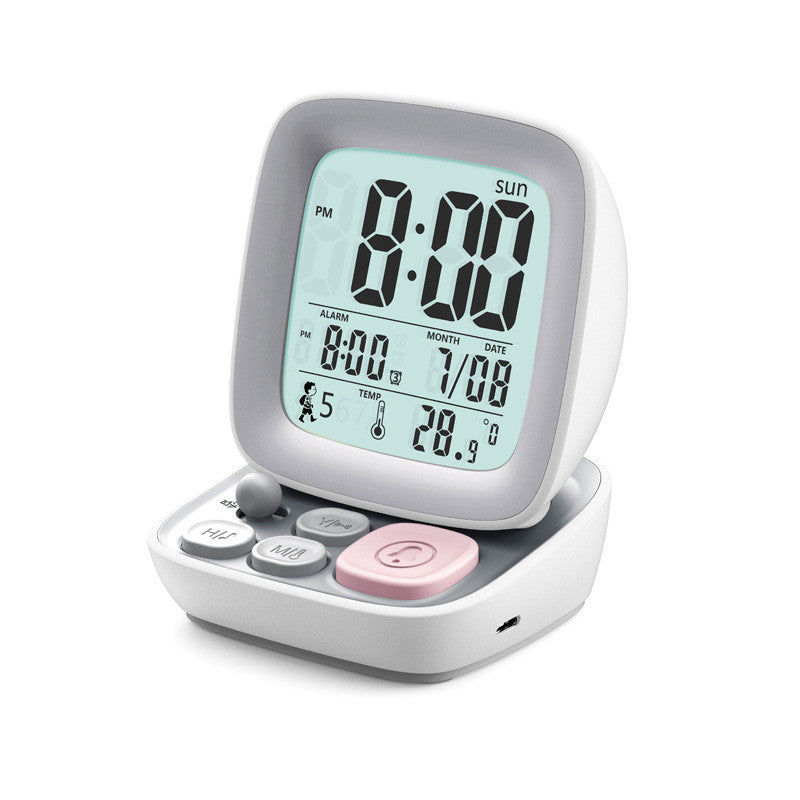 Led Cartoon Alarm Clock Children&#39;s Mute Multi-functional