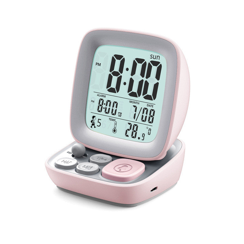 Led Cartoon Alarm Clock Children&#39;s Mute Multi-functional