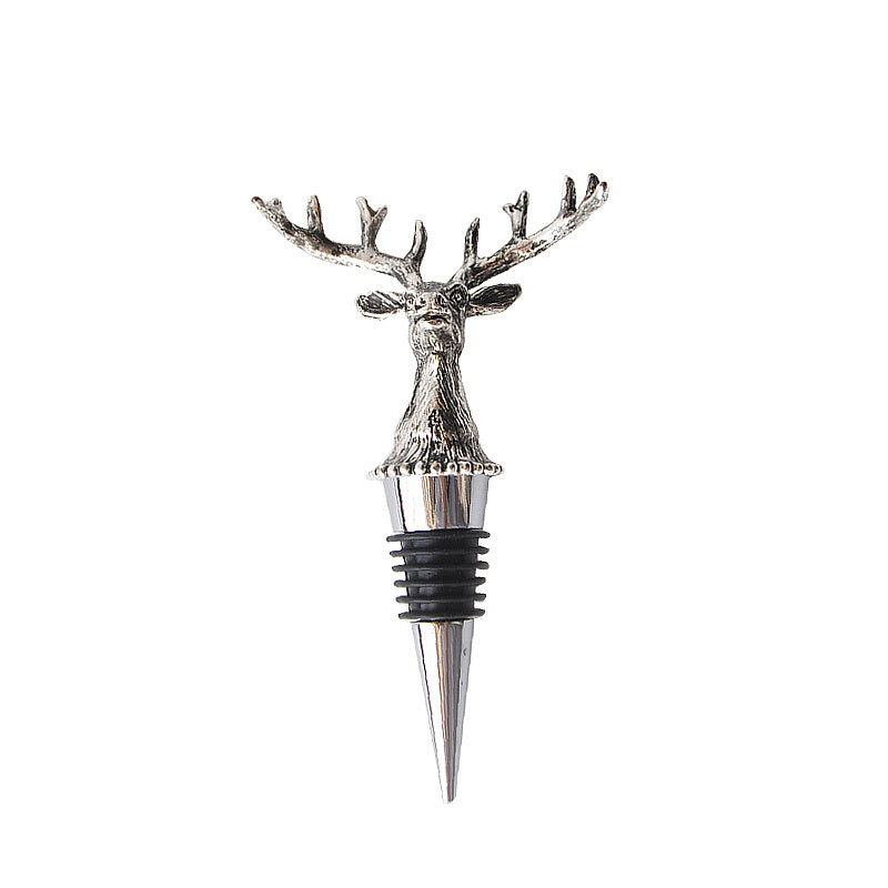 Retro European Palace Style Three-dimensional Deer Head High-end Creative Wine Stopper