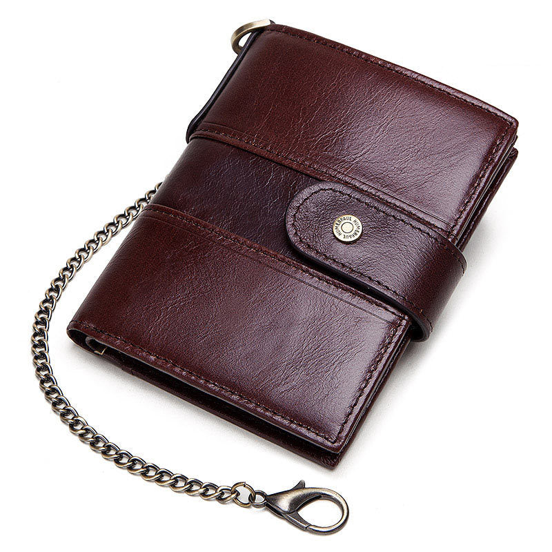 Leather Buckle Prevents Hotlinking Men&#39;s Wallet
