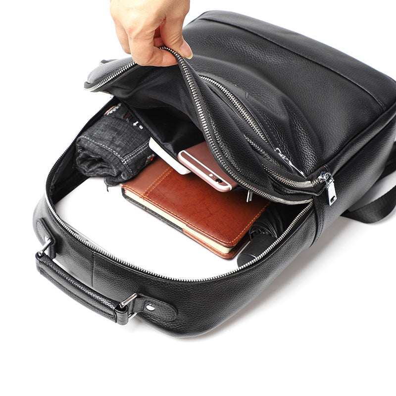 Men&#39;s Business Casual Top Layer Cowhide Backpack