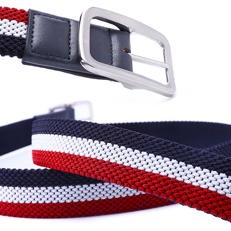 Men&#39;s Belt With Elastic Woven Japanese Buckle