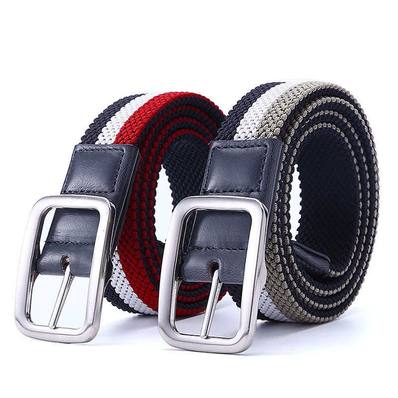 Men&#39;s Belt With Elastic Woven Japanese Buckle