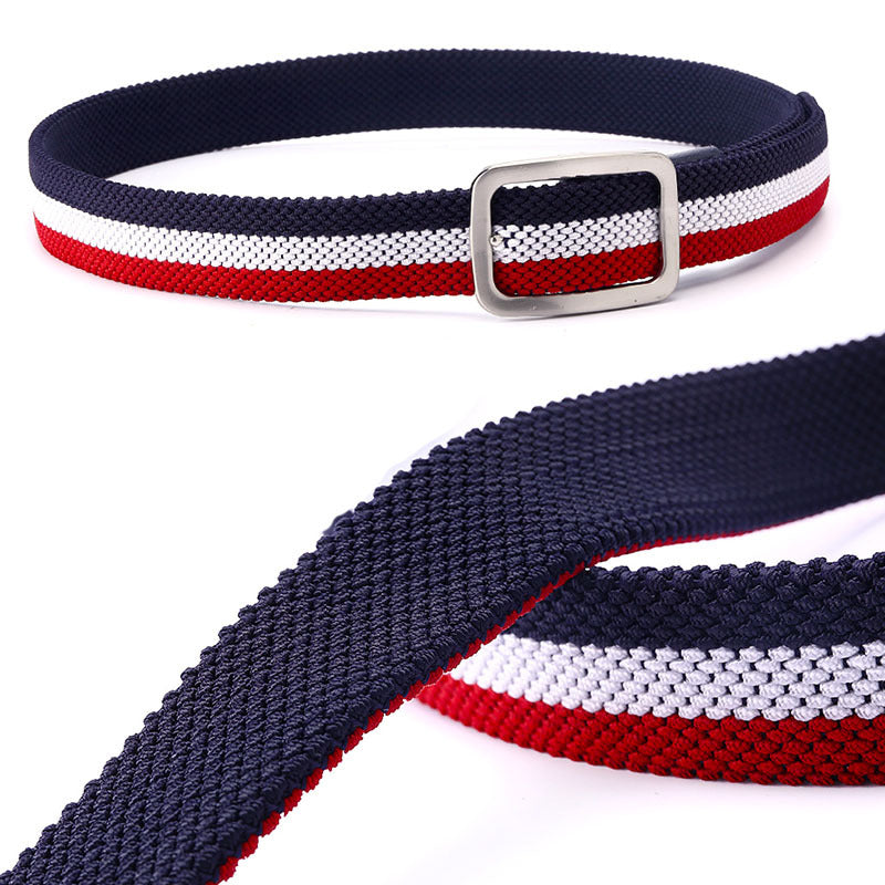 Men&#39;s Belt With Elastic Woven Japanese Buckle